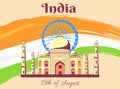 Independence Day of India Poster with Taj Mahal