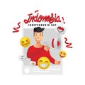 Independence day indonesia illustration design Royalty Free Stock Photo
