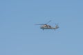 Independence Day in Israel, the national day. Celebrations. Military helicopter in the blue sky. Israeli Air Force parade Royalty Free Stock Photo