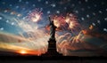 Independence day. Liberty enlightening the world