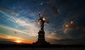 Independence day. Liberty enlightening the world