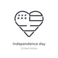 independence day outline icon. isolated line vector illustration from united states collection. editable thin stroke independence Royalty Free Stock Photo