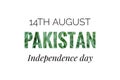Independence day of Pakistan is celebrated on 14th of August. Independence day illustration.