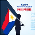 Independence Day Philippines. Philippines flag with man