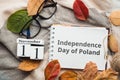 Independence Day of Poland of autumn month calendar November