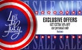 Independence day sale banner template design Royalty Free Stock Photo