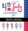 Independence day set Royalty Free Stock Photo