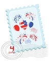 Independence Day, stamp Royalty Free Stock Photo
