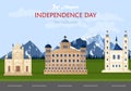 Independence Day In Switzerland Vector. Swiss National Day 1st August Background Illustrations