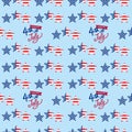 Independence Day Texture with Stars and Stripes and a 4th of July Emblem