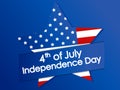 Independence Day 4th of July. Festive banner with stars and the us flag. Vector