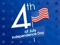 Independence Day 4th of July. Festive banner with stars and the USA flag. Vector