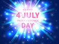 Independence day 4 th july. Happy independence day of USA with glow flash light, firework Royalty Free Stock Photo