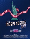 Independence Day 4th July. Happy independence day with the USA Statue of Liberty poster and banner design in vector illustration. Royalty Free Stock Photo