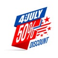 Independence day 4 th july Sale and Discount.Banner for USA Independence Day 4 th July Royalty Free Stock Photo