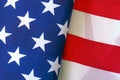 Independence day US, American flag closeup, folds, retro, bottom view