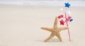 Independence Day USA background with starfishes Royalty Free Stock Photo