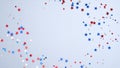 Independence day USA banner mockup with confetti stars in American national colors. USA Presidents Day, American Labor day, Royalty Free Stock Photo