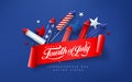 Independence day USA banner template rockets for fireworks background.4th of July celebration poster template.fourth of july