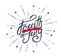 Independence day USA banner template .4th of July celebration poster template.fourth of july calligraphy Royalty Free Stock Photo