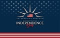 Independence Day USA blue background, vintage / retro feel. The