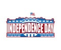 Independence Day USA emblem. White house. America Patriotic holiday July 4 Logo. National Celebration United States Royalty Free Stock Photo