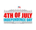 Independence Day USA emblem. White house. America Patriotic holiday July 4 Logo. National Celebration United States Royalty Free Stock Photo