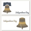 Independence Day of the USA. Liberty Bell. Flyers for event participants.