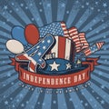 Independence day USA poster colorful Royalty Free Stock Photo