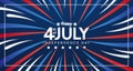 Independence day of usa. 4th july american freedom colorful blue, white, red fireworks promotional banner template Royalty Free Stock Photo