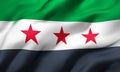 Independence Flag of Syria blowing in the wind