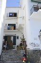 Independence flags on building in Cadaques