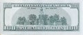 Independence Hall on 100 dollars banknote back side closeup macro fragment. United states hundred dollars money bill Royalty Free Stock Photo
