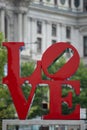 Independence hall and the love statue Royalty Free Stock Photo