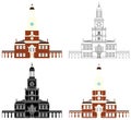 Independence hall of Philadelphia colored