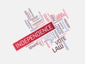 INDEPENDENCE - image with words associated with the topic IMPEACHMENT, word cloud, cube, letter, image, illustration