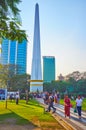 Independence Monument in Maha Bandula Garden, Yangon, Myanmar Royalty Free Stock Photo