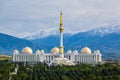 Independence monument and National Library in Ashgabat, Turkmenist Royalty Free Stock Photo