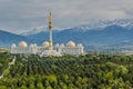 Independence monument and National Library in Ashgabat, Turkmenist Royalty Free Stock Photo