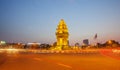 Independence Monument at night, Phnom Penh, Cambodia.