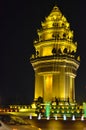 Independence Monument Phnom Penh Cambodia at night Asia Royalty Free Stock Photo