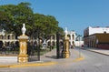 Independence Park with the yellow Cultural Palace In campeche