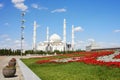 Hazret Sultan Mosque In Astana on a sunny summer day