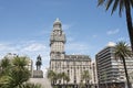 Independence Square and exterior view of the Salvo Palace, Montevideo, Uruguay Royalty Free Stock Photo