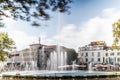 Independence Square Fountain in Varna, Bulgaria. Long exposure