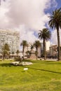 Independence Square in Montevideo, Uruguay. It`s the city center, with statue of Artigas, the Gate of the Citadel, Executive Towe