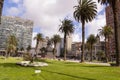 Independence Square in Montevideo, Uruguay. It`s the city center, with statue of Artigas, the Gate of the Citadel, Executive Towe