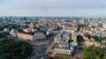 Independence Square. Ukraine. Kyiv. September 06, 2021. Aerial drone cityscape