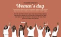 Independence woman s day. Women hold hands. Girls in white clothes. Greeting card, poster, banner in flat style