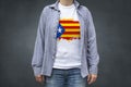Independent Catalonia flag print on T-shirt.